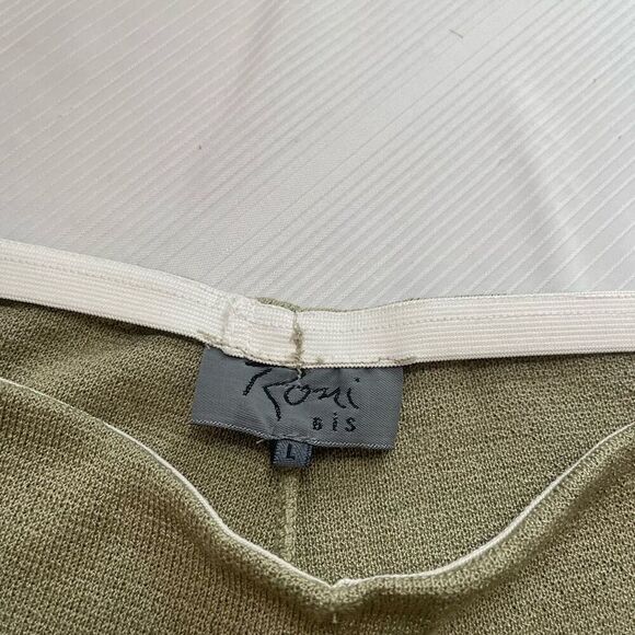 Roni Bis Olive Khaki 2 PC Lagenlook Pant Set Size Medium Large - Picture 6 of 8